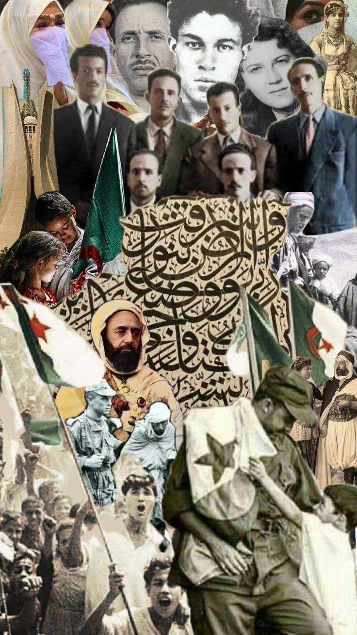 طلاب يقدمون إذاعة مدرسية عن تاريخ الثورة الجزائرية المجيدة في ساحة المدرسة.