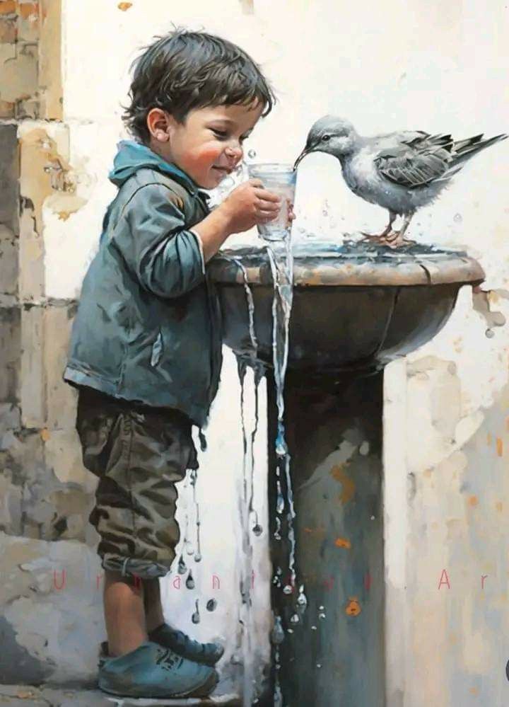 طالب يلقي كلمة الصباح عن أهمية الرفق في الإذاعة المدرسية أمام زملائه في ساحة المدرسة