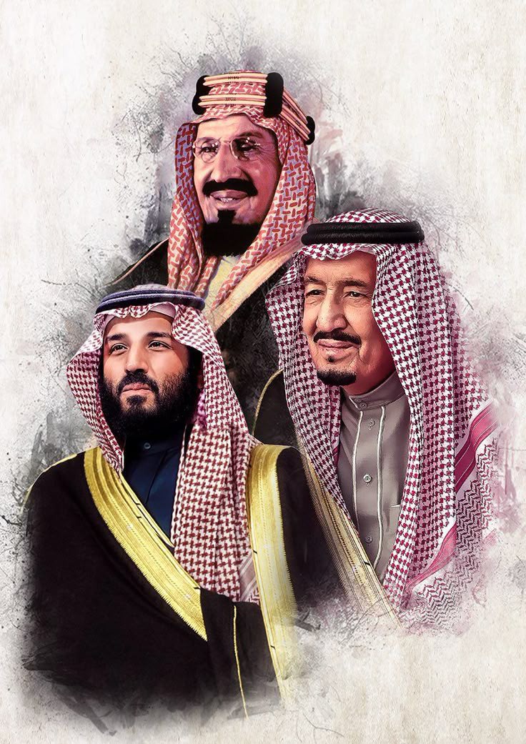 تصميم فني احتفالي بمناسبة يوم التأسيس السعودي يجمع بين عناصر التراث السعودي مثل الخيل العربية والنخيل والعلم السعودي