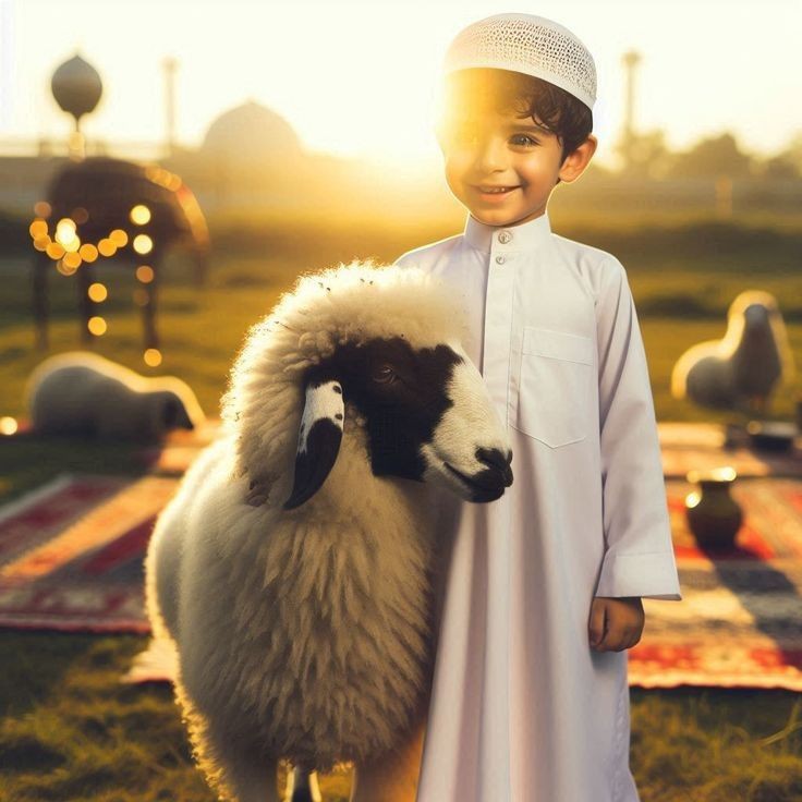 طلاب يقدمون إذاعة مدرسية عن عيد الأضحى في ساحة المدرسة أمام زملائهم في طابور الصباح