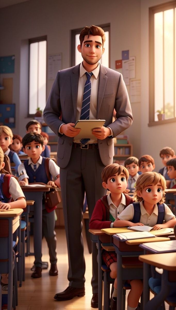 طالب يلقي كلمة الصباح عن فضل المعلم في الإذاعة المدرسية أمام زملائه