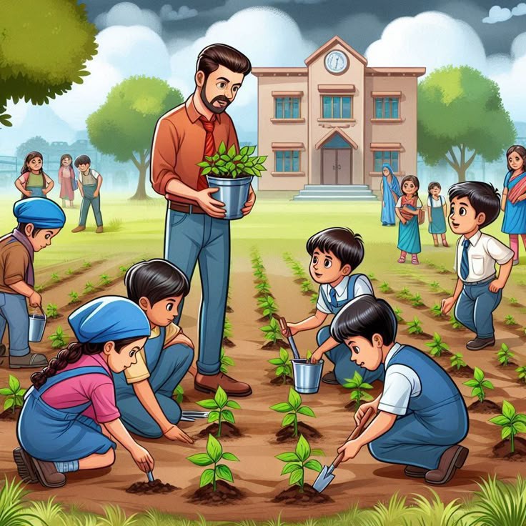 طلاب يقدمون الإذاعة المدرسية في طابور الصباح بحماس، مما يعكس أهمية النظام والتعاون.