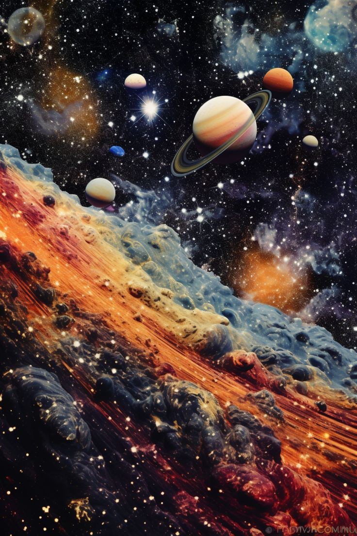 رسم توضيحي ملون للنظام الشمسي يظهر الشمس والكواكب في مداراتها، مناسب لموضوع إذاعة مدرسية عن الفضاء.