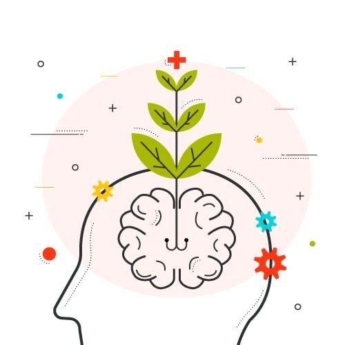 طلاب يقدمون الإذاعة المدرسية في طابور الصباح حول موضوع الصحة النفسية.