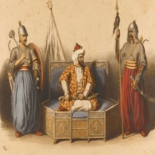 طالب يلقي كلمة الصباح عن تاريخ الدولة المملوكية أمام زملائه في ساحة المدرسة